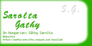 sarolta gathy business card